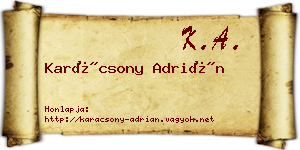 Karácsony Adrián névjegykártya