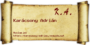 Karácsony Adrián névjegykártya